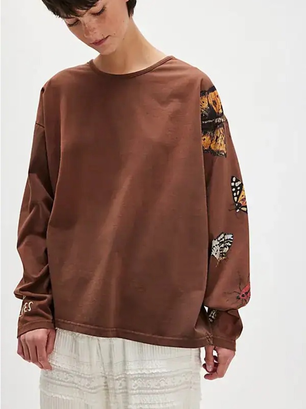 NWT Free People FOUND Backyard Fairies Long-Sleeve Tee Size Medium